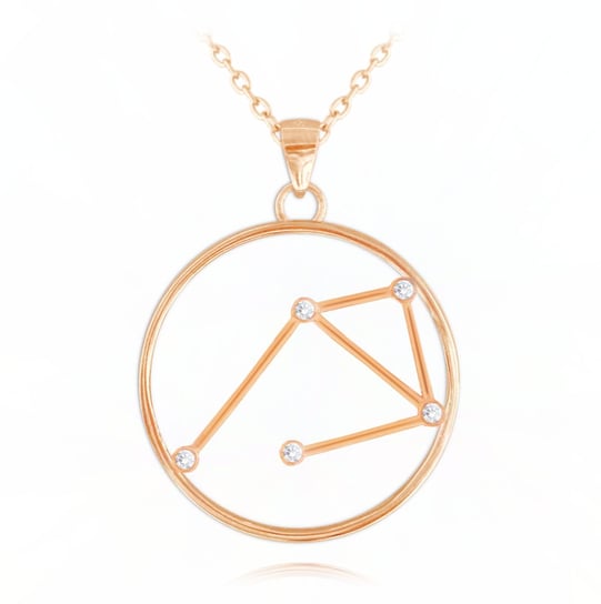 MINET Rose gold naszyjnik Stars Zodiac WAGA Czech Crystal MINET