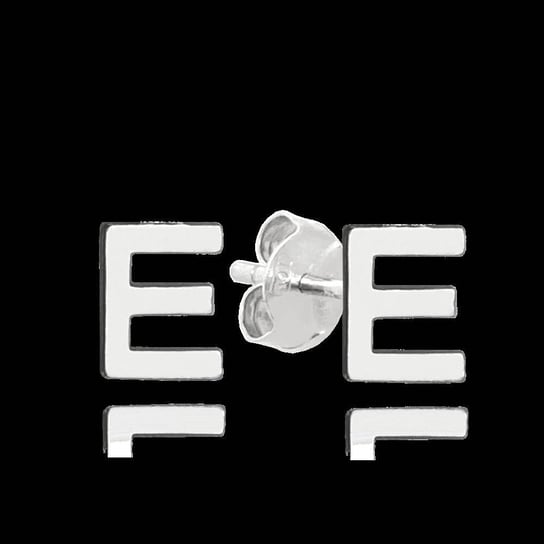 MINET Srebrne kolczyki litera "E" MINET