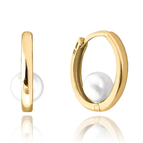MINET Złote kolczyki pierścionki z naturalną perłą Au 585/1000 1,90g Inna marka