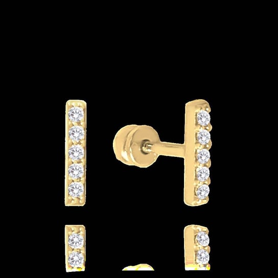 MINET Złote kolczyki z białymi cyrkoniami Au 585/1000 1,00g MINET