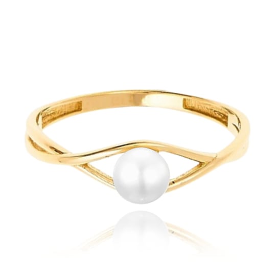 MINET Złoty pierścionek z naturalnymi perłami Au 585/1000 rozm. 13 - 1,20g Inna marka