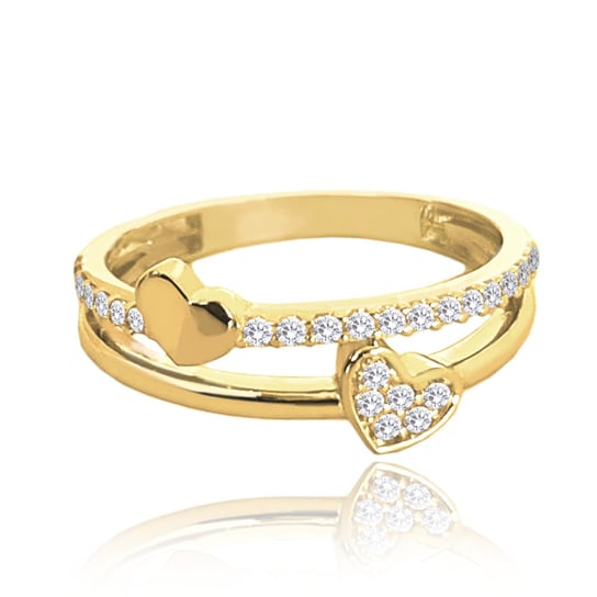 MINET Złoty pierścionek z sercem i białymi cyrkoniami Au 585/1000 rozm. 15 - 1,95g Inna marka