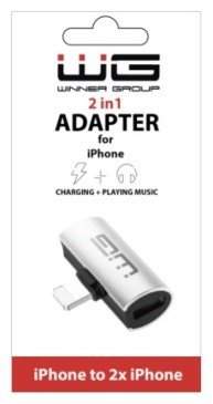 Mini adapter Lightning (M) to Lightning 2x (F)/silver WG
