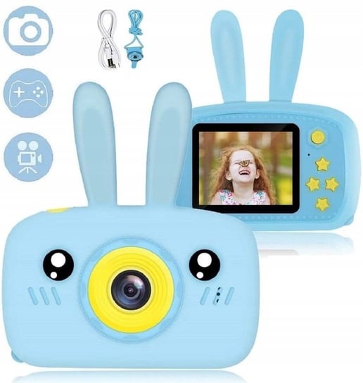 Mini aparat dla dzieci króliczek HD Niebieski Maximus