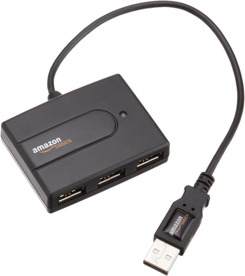 Mini Hub 4 porty USB 2.0 Koncentrator Przenośny USB 2.0 480 Mb/s 5V/500mA Amazon Basics