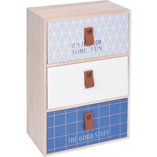 Mini komoda z 3 przegródkami HOME STYLING COLLECTION, brązowo-niebieska, 27x10x10 cm Home Styling Collection