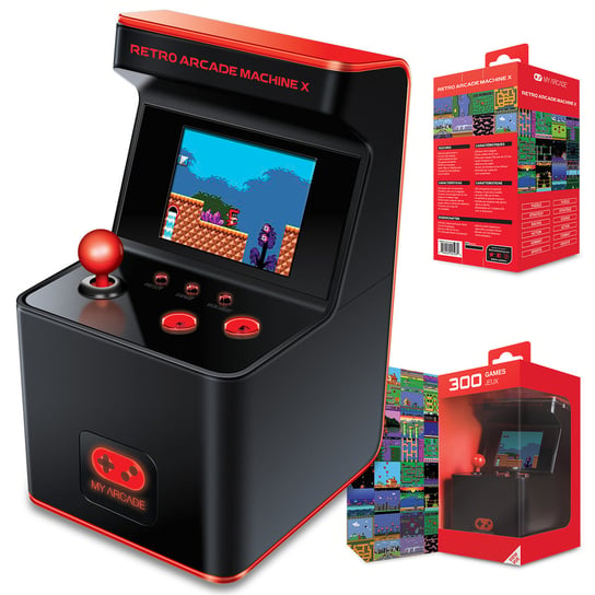 Mini konsola retro 300 w 1 czarno-czerwona ekran LCD My Arcade