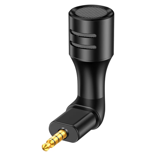 Mini mikrofon stereofoniczny Jack 3,5 mm, redukcja szumów i ultrakompaktowy — czarny Avizar