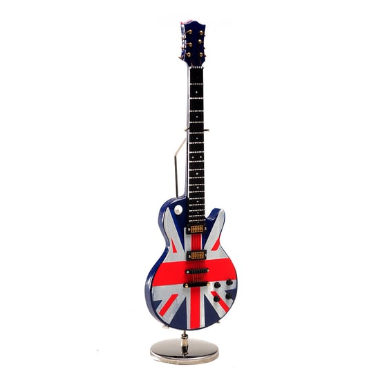 Mini Music, Gitara elektryczna z motywem flagi, figurka, 22 cm Mini Music