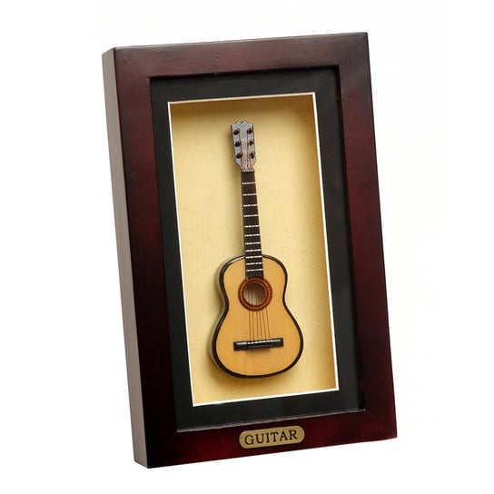 Mini Music, Miniaturka gitary akustycznej w ramce, 23x15x5 cm Mini Music