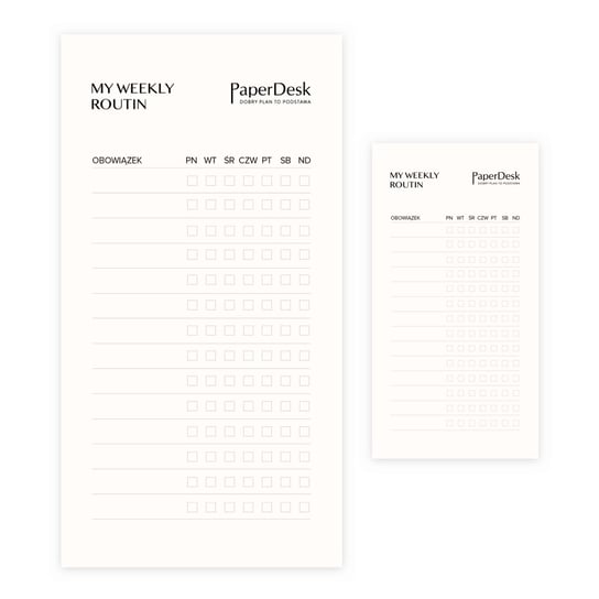 Mini Papierowy Planner - Tracker Nawyków PaperDesk