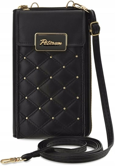 Mini torebka portfel kopertówka na telefon czarna Peterson