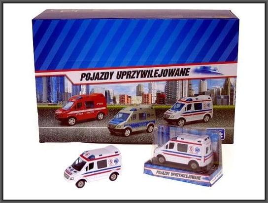 Mini Van Pogotowie 8cm w pudełku p24  HIPO, cena za 1szt. Hipo