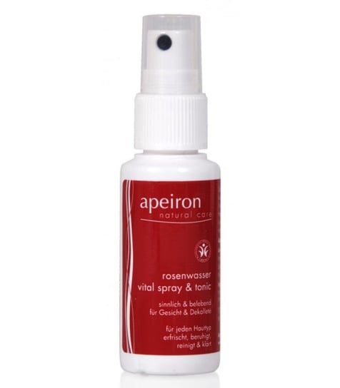 MINI woda różana, dodający energii spray i tonik do twarzy i ciała, do każdego rodzaju skóry, 30 ml, Apeiron Apeiron