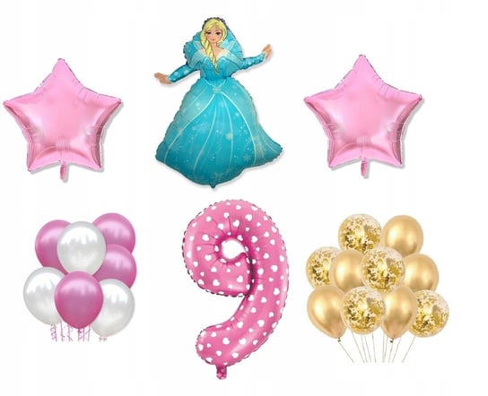 Mini Zestaw Kraina Lodu Frozen 9 Urodziny Balony ImprezCzas