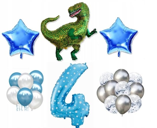 Mini Zestaw Tyranozaur Dinozaur 4 Urodziny Balony Inna marka
