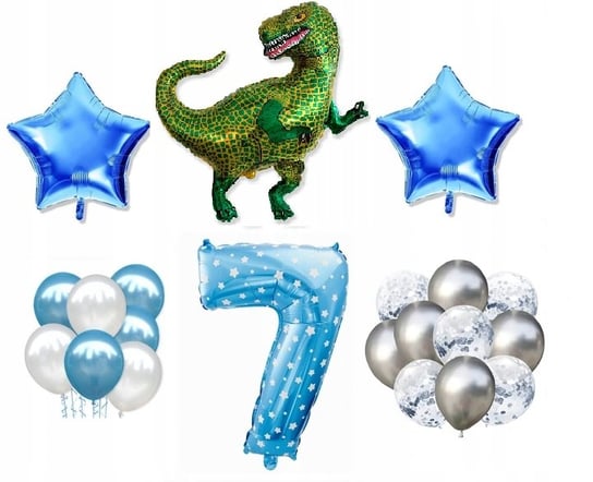 Mini Zestaw Tyranozaur Dinozaur 7 Urodziny Balony Inna marka