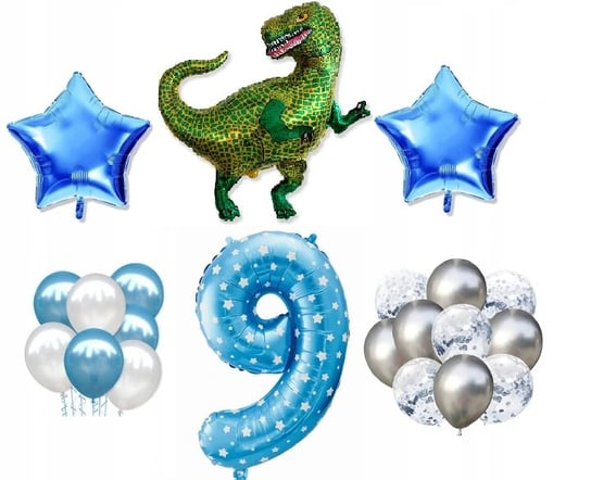 Mini Zestaw Tyranozaur Dinozaur 9 Urodziny Balony Inna marka