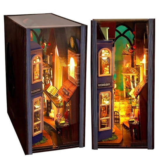 Miniaturowy domek book nook - tajemna uliczka* HABARRI