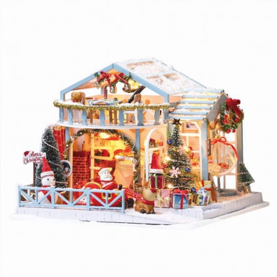 Miniaturowy domek DIY, do sklejania, Boże Narodzenie w Alpach* HABARRI