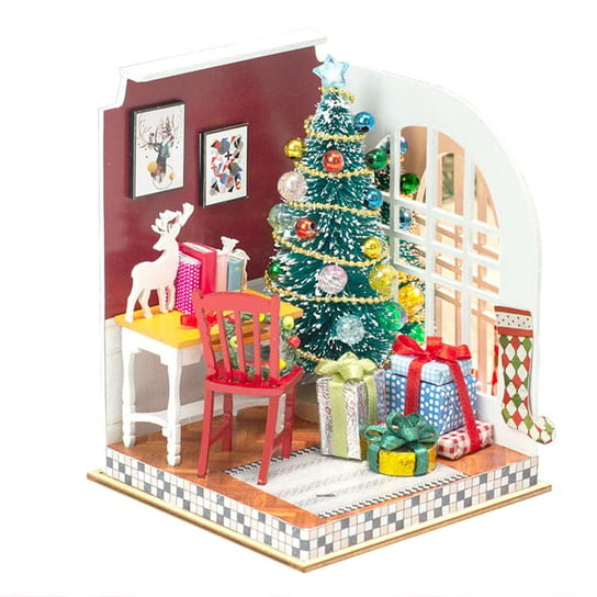 Miniaturowy domek DIY, do sklejania, Jingle bells HABARRI