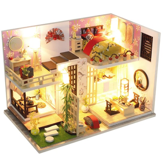 Miniaturowy domek DIY, do sklejania, składania LED Minka Pod Fuji HABARRI