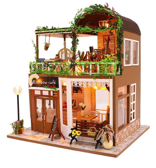 Miniaturowy domek DIY - Drewniana kawiarenka / HABARRI HABARRI