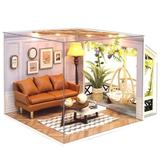 Miniaturowy domek DIY Drewno Składany LED - Klimatyczna Lizbona HABARRI