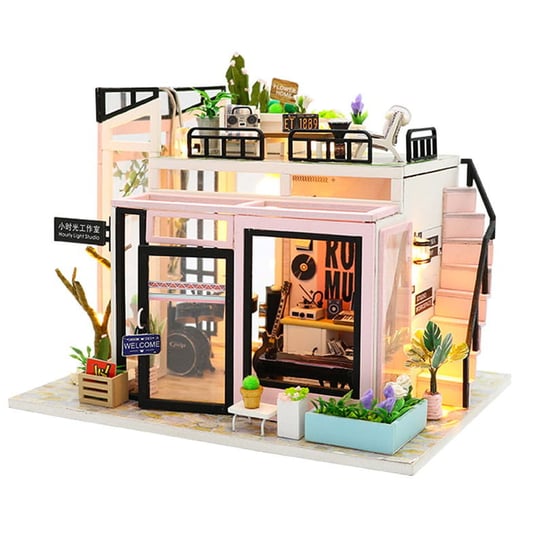 Miniaturowy domek DIY - Muzyczny box LED / HABARRI HABARRI