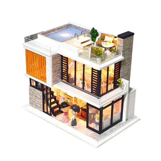 Miniaturowy domek DIY - Nowoczesny Singapur LED/ HABARRI HABARRI