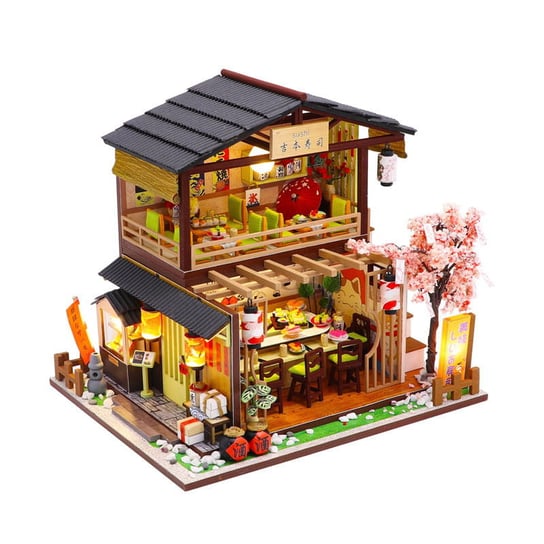 Miniaturowy domek DIY - Zestaw Sakura sushi LED/ HABARRI HABARRI