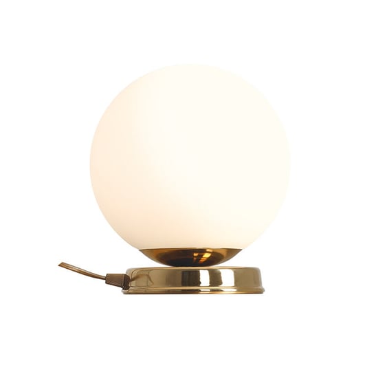 Minimalistyczna lampa stojąca Ball kula na komodę złota Aldex
