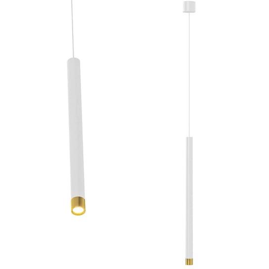 Minimalistyczna Lampa wisząca Q I zwis pojedynczy biało złoty Orlicki Design