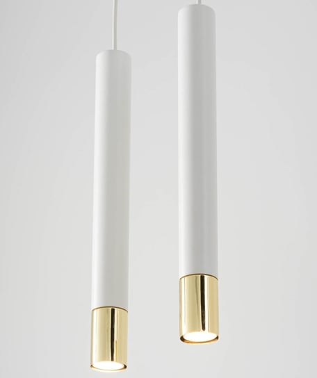 Minimalistyczna lampa wisząca Sopel Grand 33387 hol biała złota Sigma