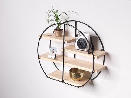 Minimalistyczna półka ze stali i surowego drewna / Skandi Design Studio Skandi Design Studio