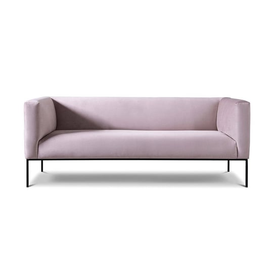 Minimalistyczna, różowa, 2-osobowa sofa Block w tkaninie Seven NordicLine