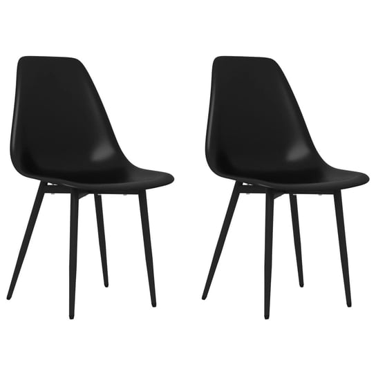 Minimalistyczne krzesła stołowe, czarne, PP/metal, / AAALOE Inna marka