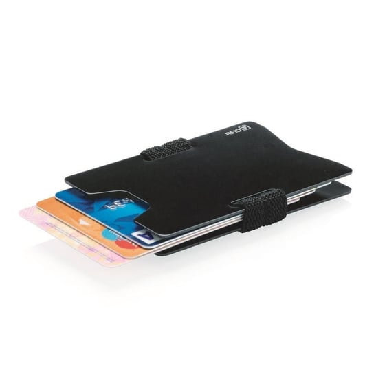 Minimalistyczny aluminiowy portfel z ochroną RFID Czarny - czarny XD COLLECTION