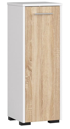Minimalistyczny Regał Łazienkowy Biały + Dąb Sonoma - Lireno 3X 30X82 Elior