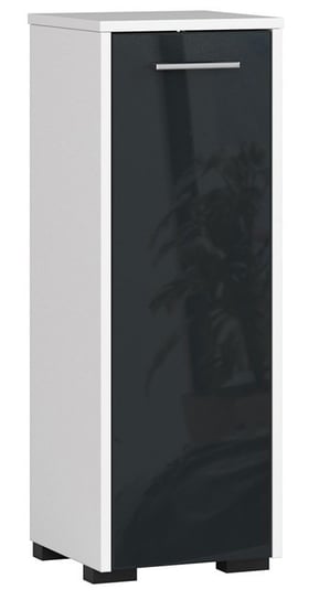 Minimalistyczny Regał Łazienkowy Biały + Grafit Połysk - Lireno 4X 30X82 Elior
