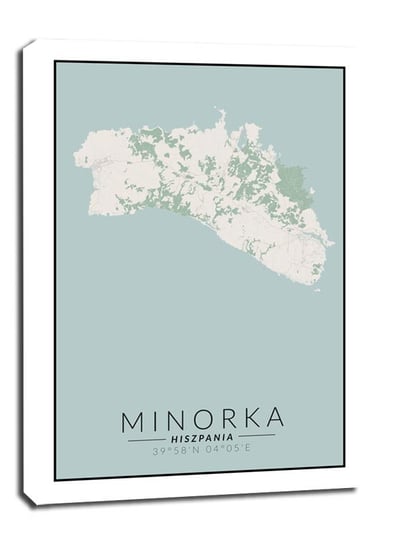 Minorka mapa kolorowa - obraz na płótnie 61x91,5 cm Galeria Plakatu