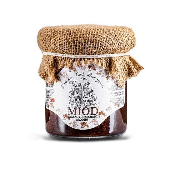 Miód naturalny nektarowy mały z kakao i orzechami włoskimi czekoladowy 410g Inna marka