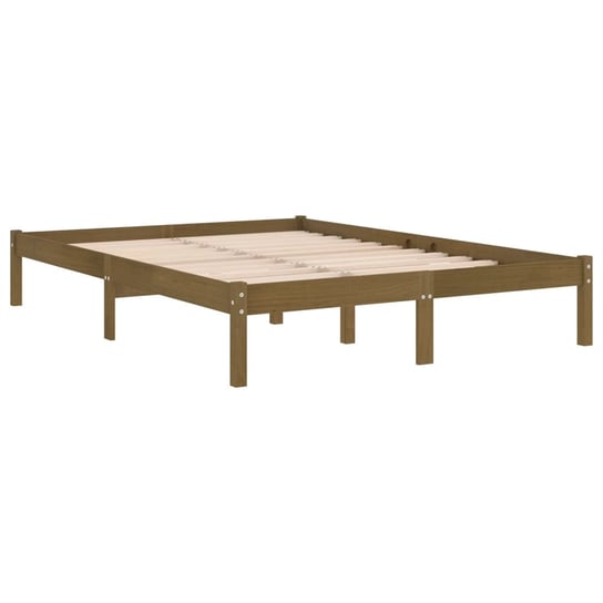 Miodowy brąz rama łóżka, drewno sosnowe, 120x190 cm Shumee