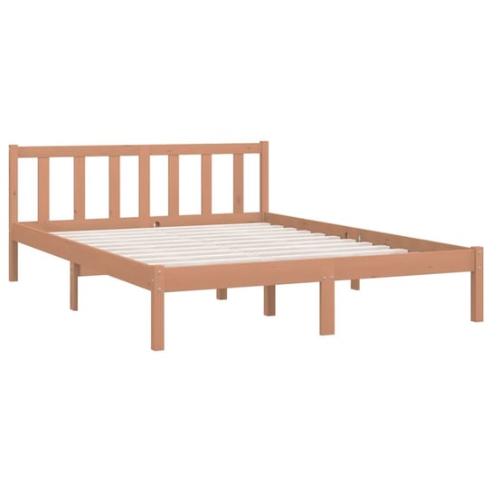 Miodowy brąz rama łóżka, lite drewno sosnowe, 140 x 190 cm Shumee