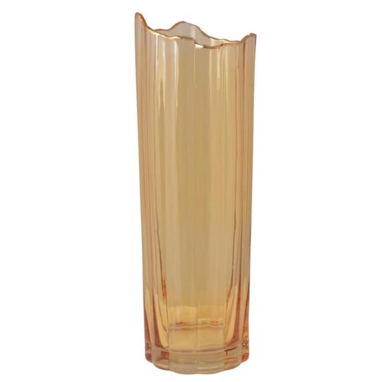 Miodowy wazon szklany ze złotym rantem Meli 30 cm Duwen