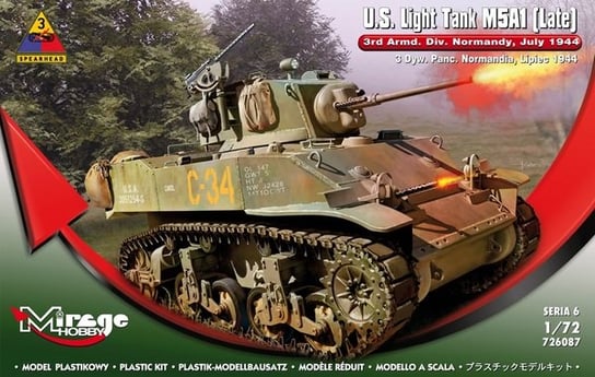Mirage, U.S. Light Tank M5A1, Model do sklejania, 14+ Mirage