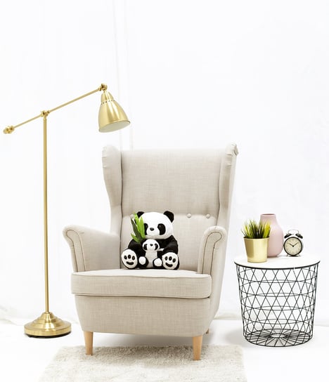 Miś Gustaw, Panda z dzieckiem, czarno-biały, 30 cm Miś Gustaw