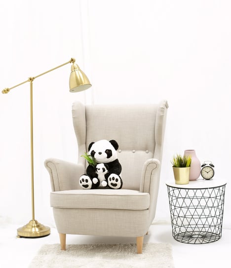 Miś Gustaw, Panda z dzieckiem, czarno-biały, 50 cm Miś Gustaw