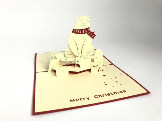 Miś Polarny, Święta Bożego Narodzenia, Kartka 3d GrandGift