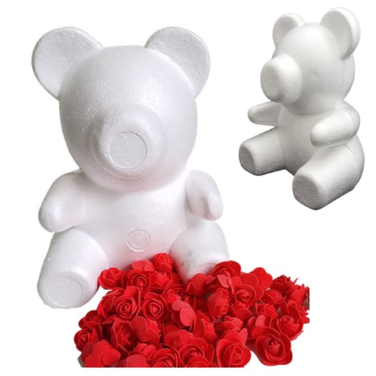 MIŚ STYROPIANOWY ROSE BEAR DO RÓŻ RĘKODZIEŁO 20cm brak  danych